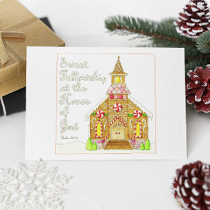 Gingerbread Church Sweet Fellowship Inspirerend Briefkaart