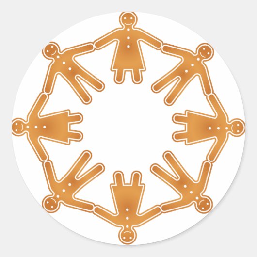 Gingerbread Circle Ronde Sticker (Voorkant)