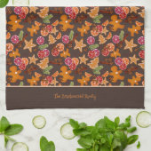 Gingerbread Citrus Spice Christmas familienaam toe Theedoek (Gevouwen)
