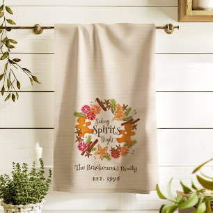 Gingerbread Citrus Spice Wreath Kerstvakantie Theedoek