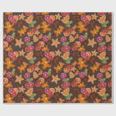 Gingerbread Citrus Spices Rustieke kerstvakantie Cadeaupapier (Vlak)