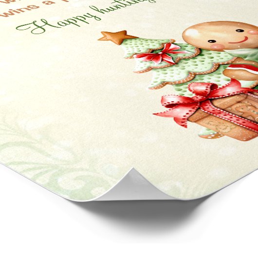 Gingerbread Classic Baby shower Pacifier Hunt spel Poster (Hoek)