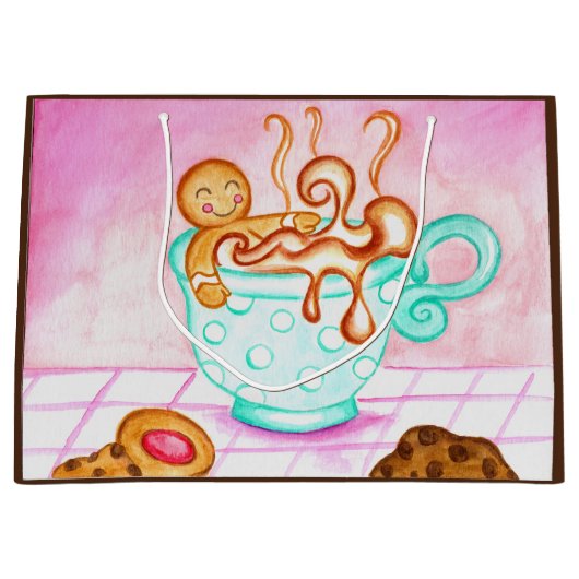 Gingerbread Coffee Gift Bag Groot Cadeauzakje (Voorkant)