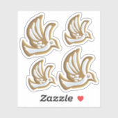 Gingerbread Cookie / 4 duiven Sticker (Vel)