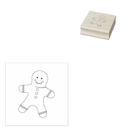 Gingerbread Cookie Art Stamp Rubberstempel (Gestempeld)