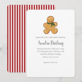 Gingerbread Cookie Baby shower Invitation Kaart (Voorkant / Achterkant)