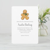 Gingerbread Cookie Baby shower Invitation Kaart (Staand voorkant)