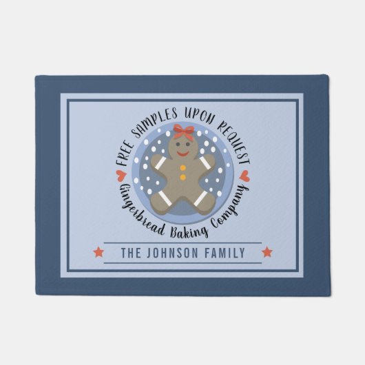Gingerbread Cookie Baking Company Achternaam Deurmat (Voorkant)