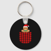 Gingerbread Cookie Buffalo Red Plaid Cket Christma Sleutelhanger (Voorkant)