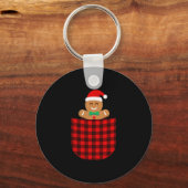 Gingerbread Cookie Buffalo Red Plaid Cket Christma Sleutelhanger (Voorkant)