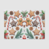 Gingerbread Cookie Candy Cane & Pine  Tissuepapier (Voorkant)