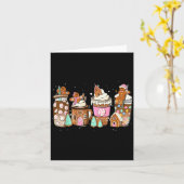 Gingerbread Cookie Christmas Coffee C Latte Drink  Kaart (Gele Bloem)