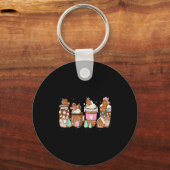 Gingerbread Cookie Christmas Coffee C Latte Drink  Sleutelhanger (Voorkant)