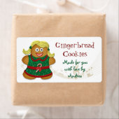 Gingerbread Cookie Christmas Gift Label Sticker (Insitu)
