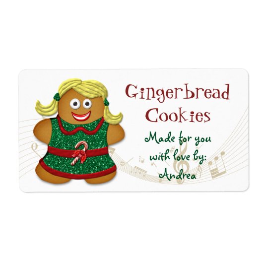 Gingerbread Cookie Christmas Gift Label Sticker (Voorkant)