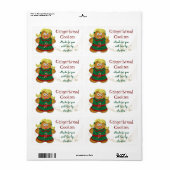 Gingerbread Cookie Christmas Gift Label Sticker (Full Sheet)