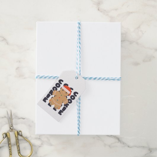 Gingerbread Cookie Christmas Pattern Cadeaulabel (Met Touw)