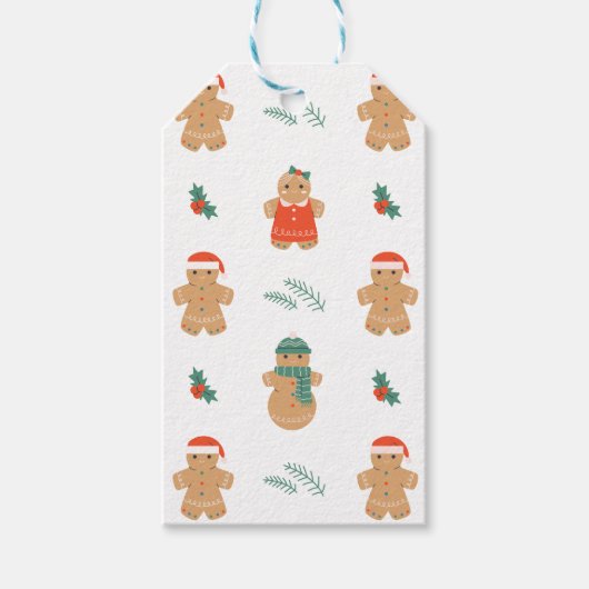 Gingerbread Cookie Christmas Pattern Cadeaulabel (Voorkant)