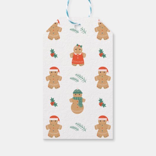 Gingerbread Cookie Christmas Pattern Cadeaulabel (Achterkant)