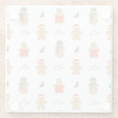 Gingerbread Cookie Christmas Pattern Glazen Onderzetter (Achterkant)