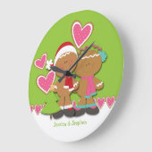 Gingerbread Cookie Couple Christmas Grote Klok (Hoek)
