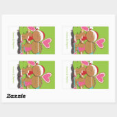 Gingerbread Cookie Couple Christmas Rechthoekige Sticker (Vel)