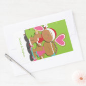Gingerbread Cookie Couple Christmas Rechthoekige Sticker (Envelop)
