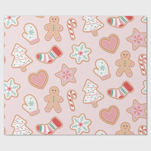 Gingerbread Cookie Delight Pattern Cadeaupapier (Vlak)