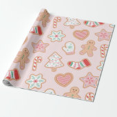 Gingerbread Cookie Delight Pattern Cadeaupapier (Uitgerold)