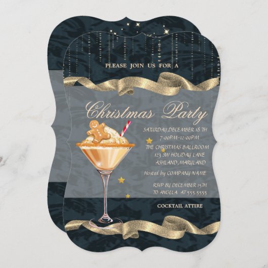 Gingerbread Cookie Drink Confetti Kerstfeest Kaart (Voorkant / Achterkant)