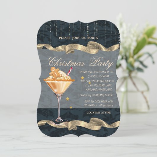 Gingerbread Cookie Drink Confetti Kerstfeest Kaart (Staand voorkant)