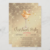 Gingerbread Cookie Drink Stars Gold Christmas Kaart (Voorkant / Achterkant)
