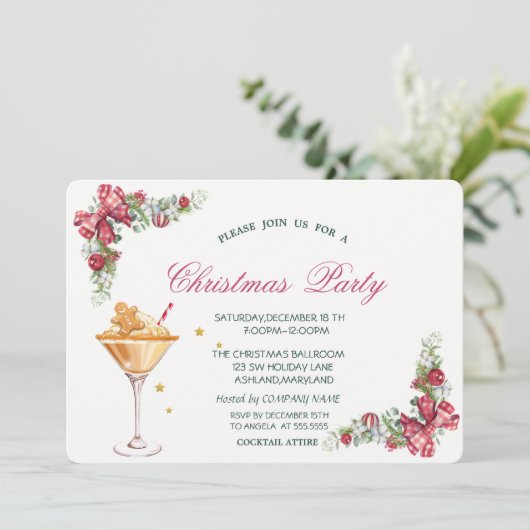 Gingerbread Cookie Drink takken kerst Kaart (Staand voorkant)