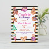 Gingerbread Cookie Exchange Kerstuitnodiging Kaart (Staand voorkant)
