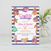 Gingerbread Cookie Exchange Kerstuitnodiging Kaart (Staand voorkant)
