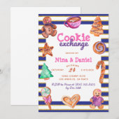 Gingerbread Cookie Exchange Kerstuitnodiging Kaart (Voorkant / Achterkant)
