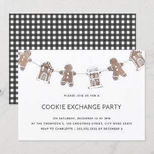 Gingerbread Cookie Exchange Moderne feestdag Kaart