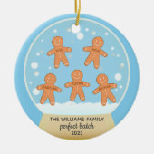 Gingerbread Cookie Familie Gepersonaliseerd Orname Keramisch Ornament (Voorkant)