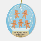 Gingerbread Cookie Familie Gepersonaliseerd Orname Keramisch Ornament (Links)