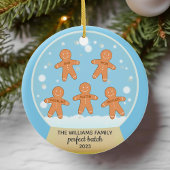 Gingerbread Cookie Familie Gepersonaliseerd Orname Keramisch Ornament