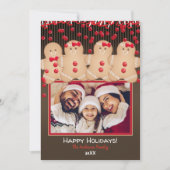 Gingerbread Cookie Familie Kerstvakantie Foto Kaart (Voorkant)