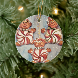 Gingerbread Cookie Family Keramisch Ornament
