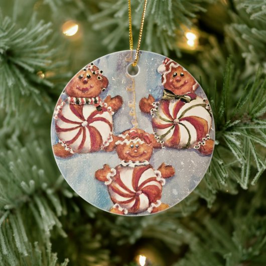 Gingerbread Cookie Family Keramisch Ornament (Boom)