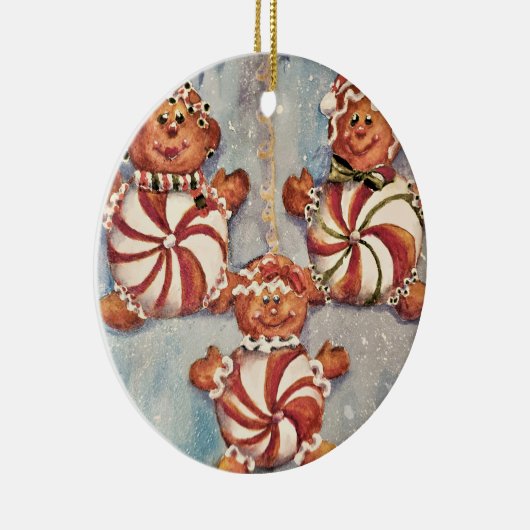 Gingerbread Cookie Family Keramisch Ornament (Rechts)