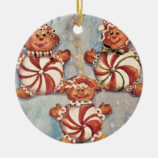 Gingerbread Cookie Family Keramisch Ornament (Voorkant)