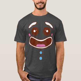 Gingerbread Cookie Gezicht Happy Snoep Eten  T-shirt