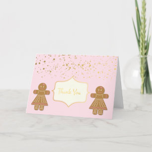 Gingerbread Cookie Girls Kerstmis Dank u Bedankkaart