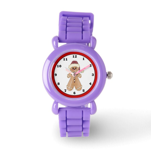Gingerbread Cookie Holiday Christmas Watch Horloge (Voorkant)