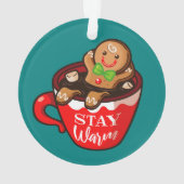 Gingerbread Cookie in a mug Adorno acrílico Ornament (achterkant)