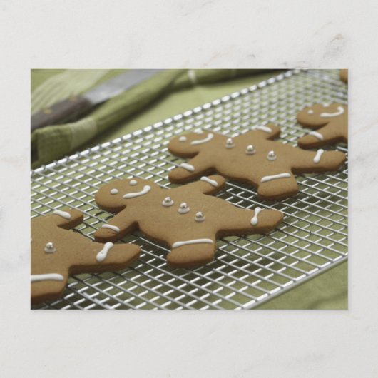 Gingerbread Cookie Kerst Kaarten en Stickers Feestdagenkaart (Voorkant)
